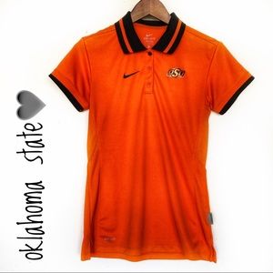 Nike OSU Oklahoma Women’s Small College Logo Cool Dri-Fit Orange Polo Shirt Top
